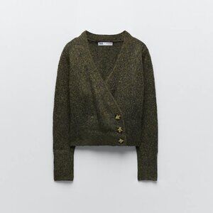 Zara Green Knit Cardigan - Medium